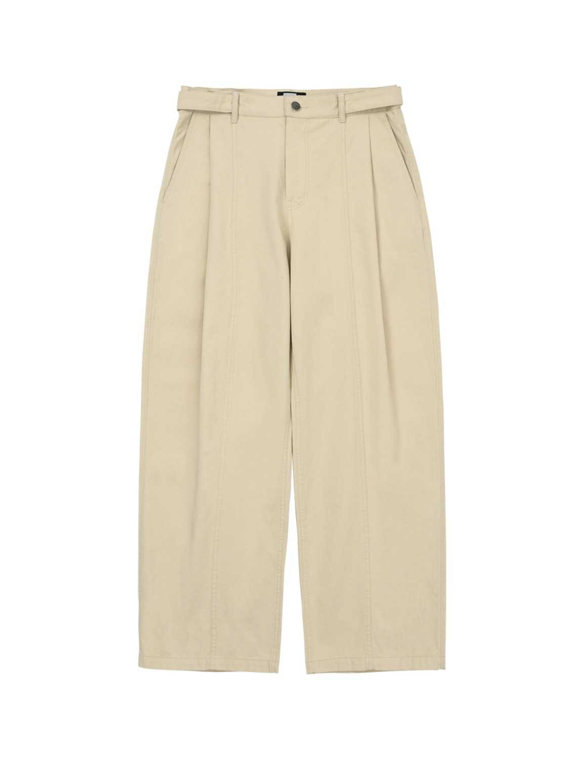 Two Tuck Wide Pants Beige - WELLBEING EXPRESS